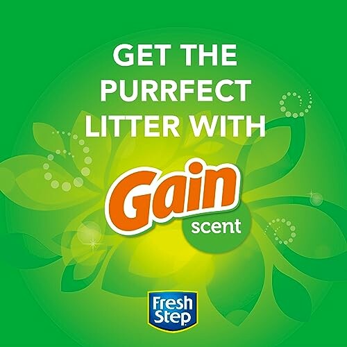 Advertisement for Fresh Step cat litter with Gain scent.